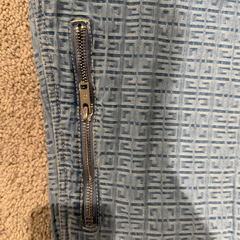 Givenchy Blue Patterned Straight Jeans - image 2